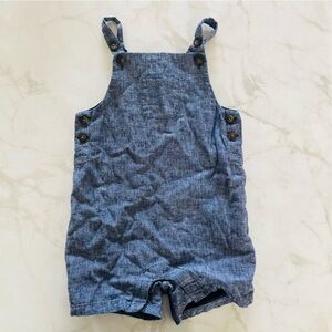 Janie and Jack Navy Overalls Shortalls for Baby / Toddler Size 12-18 Months